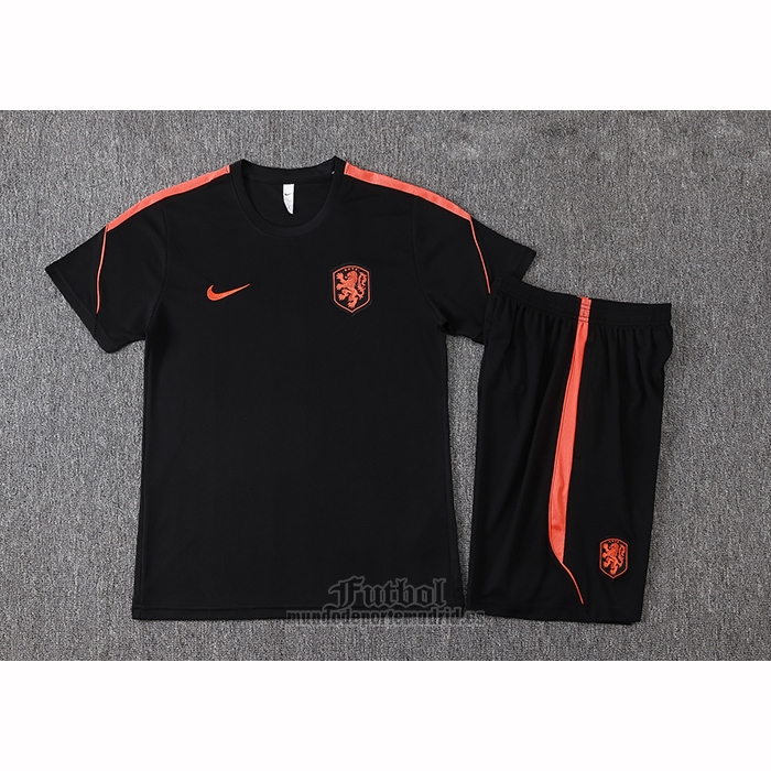 Chandal del Paises Bajos Manga Corta 2026-2027 Negro - Pantalon Corto